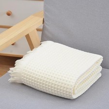 Waffle Cotton Blanket, Ultra Soft Lightweight Throw for Sofa Couch Travel 35x59" Koltuk Şalı price