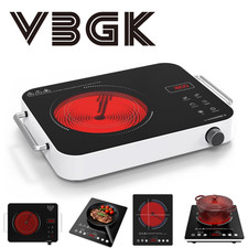VBGK 14" Portable Electric Ceramic Cooktop 110V 1800W Single Burner Stove Top Ocaklar price