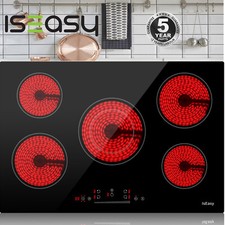 IsEasy Electric Ceramic Cooktop 30" Built-in Stove 5 Burners Glass Touch Control Ocaklar price