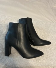 Dream Pairs Women’s Black Ankle Bootie Pointed Toe Block Heel Side Zip 9 Kadın Botları price