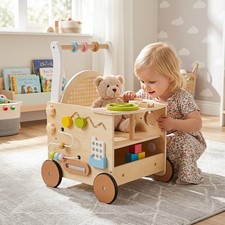 Wooden Baby Walker, 13-In-1 Toddler Push Walker w/ Wheels Storage for Boys Girls Yürüteç price