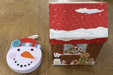 Lot Of 2 Items Inclds Christmas House Gift Box & Snowman Gift Card Tin For Tree Hediyelik Eşya price
