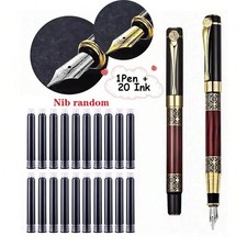 Fine Nib Metal Fountain Pen With 10pc Refillable Ink Cartridges Calligraphy Pen Fountain Pen price