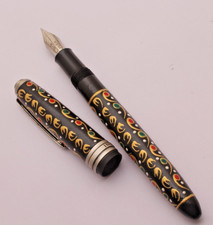 Beautiful Handmade Art Made On Ebonite Body Fountain Pen EXTREMELY RARE Fountain Pen price