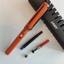 New Lamy Fountain Limited Safari All matte Orange F Nib Pen Fine (F) Fountain Pen price