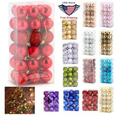 24/36Pcs Christmas Balls Shatterproof Xmas Tree Ornaments Hanging Balls Decor Yılbaşı Süs ve Aksesuarları price