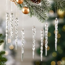 12 Pcs Icicle Christmas Ornaments Clear Hanging Ice Decor for Trees Accessories Yılbaşı Süs ve Aksesuarları price