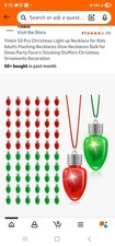 Christmas Light Up Necklaces 50 Pcs.  Gift, Accessories, Decoration Yılbaşı Süs ve Aksesuarları price