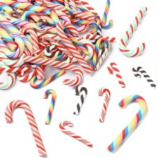 60x Christmas Tree Clay Candy Canes Hanging DIY Craft Decorations Accessories Yılbaşı Süs ve Aksesuarları price