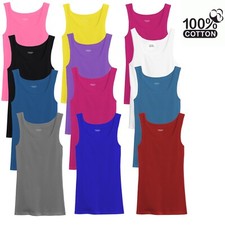 3-12Pack Mixed Colors Women 100% Cotton Basic Ribbed Tank Top Sleeveless Shirts Bayan İç Atlet price