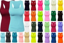 Womens Ribbed Racerback Tank Top Camisole One Size Exercise Fitted Layering Top Bayan İç Atlet price