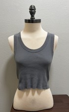 Brandy Melville Connor Dark Grey Scoop Neck Raw Hem Tank OS Bayan İç Atlet price
