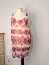 ocean club primark orange pink ikat knit racerback beach cover up dress 14 16 Plaj Giysisi price