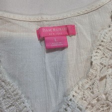 women's Isaac Mizrahi large Beach cover up with lace details White Plaj Giysisi price
