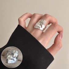 Women's Fashion Wide Face Ring Adjustable Opening Ring Unisex Copper Ring Bijuteri Yüzük price