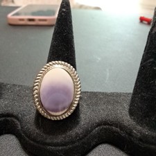 PURPLE AGATE ADJUSTIBLE FASHION RING. #16 Bijuteri Yüzük price