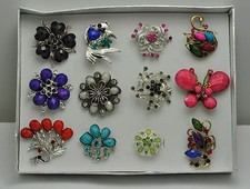 A-58  WHOLESALE LOT 12 PCS MIX COLLECTION CHIC COCKTAIL COSTUME JEWELRY RINGS Bijuteri Yüzük price