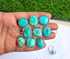1-500 Pcs Mohave Turquoise In Wholesale Rings Lot Bulk: Silver Plated Whr-81 Bijuteri Yüzük price
