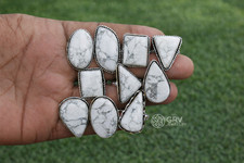 1-500 Pcs Howlite In Wholesale Gemstone Rings Lot Bulk: Silver Plated Whr-105 Bijuteri Yüzük price