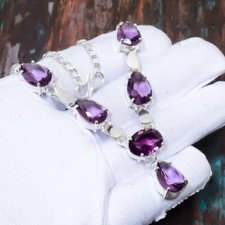 Amethyst Gemstone Handmade Gift Jewelry Necklace 18" M823 Renkli Taşlı Kolye price