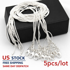 Wholesale 925 Sterling Solid Silver 1MM 16-30Inch Snake Chain Necklace Renkli Taşlı Kolye price