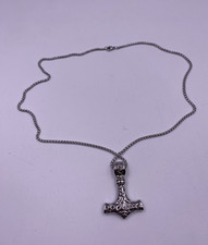 Stainless Steel Nordic Viking Thors Hammer Mjolnir Pendant Necklace for Men Renkli Taşlı Kolye price