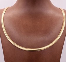 5mm Italian Reversible Omega Chain Necklace 14K Yellow Gold Plated Silver 925 Renkli Taşlı Kolye price