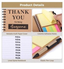 1 Pc notebook and memo notebook set with memo and pen craft paper. Davetiye price