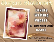 Elegant Stationery | Luxury Writing Papers  | -30 sheets | Writing Paper #020 Davetiye price