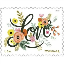 2018 USPS Love Flourishes Stamps Wedding Invitations SC#5255 MNH- 100 pcs total Davetiye price