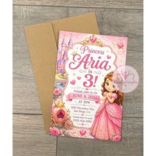 Personalized Princess Invitations - NOT DIGITAL (15 Pack) Davetiye price