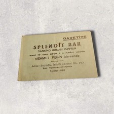 Splendide American Bar Music Dance Sailors Beyoglu Turkey Business Card Davetiye Davetiye price