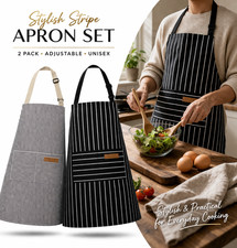 2 Pack Adjustable Bib Aprons w/ 2 Pockets Cotton Cooking Apron for Women & Men Mutfak Önlüğü price