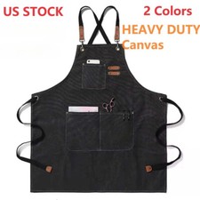 HEAVY DUTY Canvas Kitchen Chef Cooking Apron Cross-Back Adjustable Bib Work BBQ Mutfak Önlüğü price