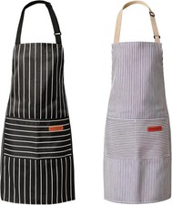2 Pack Adjustable Bib Aprons w/ 2 Pockets Cotton Cooking Apron for Women & Men Mutfak Önlüğü price
