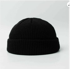 Hot Black Fisherman Beanie Hat Winter Ribbed Docker Warm Knitted Skull Cap Bere & Kep (Outdoor) price