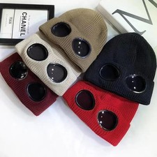 1pc Knitted Hat With Goggles Windproof Warm Ski Beanie Unisex Winter Cap Bere & Kep (Outdoor) price