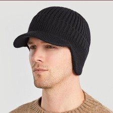 Men Women Knit Hat Winter Warm Stretch Beanie Ear Flaps Cap Outdoor Brim Ski Hat Bere & Kep (Outdoor) price
