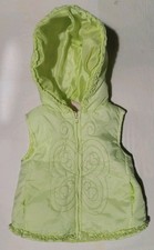 Girls Baby Q Lime Green Hooded Vest Lined Size 12 Months A+ Condition Quilted Bebek Yeleği price