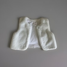 White Faux Fur Sleeveless Vest Button Closure Unisex Baby/Toddler Fall Winter Bebek Yeleği price