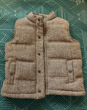 Janie and Jack 2T Brown Herringbone Tweed Puffer Vest WOOL Bebek Yeleği price