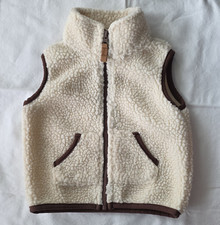 Carter's Baby Sherpa Fleece Vest Ivory/Brown Full Zip Pockets 9 Months Bebek Yeleği price