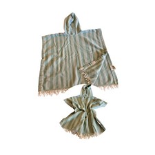 Toddler Little Kids Hooded Beach Poncho Towel Swim Cover Green Stripes Size 3-6T Kız Çocuk Plaj Giyimi price