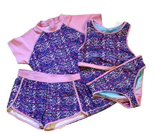 GIRLS 4 PC SWIMSUIT W/ RASHGUARD SZ L 14/16 EDDIE BAUER +EUC+ Kız Çocuk Plaj Giyimi price