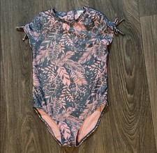 art class Girls One-Piece Swimsuit L (10/12) Grey Pink Floral Front Zip Kız Çocuk Plaj Giyimi price