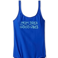 NWT Hobie Girl Blue One Piece Swimsuit High Tides Lattice Back Girls Size 14 Kız Çocuk Plaj Giyimi price