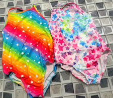 2 Swimsuits Girls Size 6 Sparkly 1 Piece Bathing Suits Adjustable Cross Straps Kız Çocuk Plaj Giyimi price
