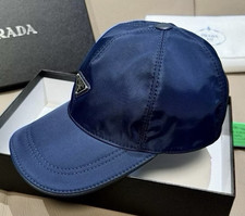 New Prada Triangle Logo Re-Nylon Blue Baseball Cap Unisex Hat | Blue M Size Erkek Şapkası price