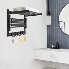 Black Heated Towel Rack Bathroom Towel Warmer Wall Mount  Towel Bar Set Havlupan price