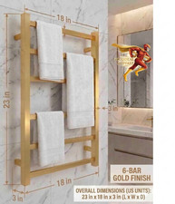 Electric Towel Warmer & Dryer Rack - NEW - Gold Heated Towel Rail 23" x 18" x 3" Havlupan price